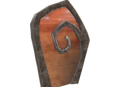 Low Poly Door hobbit Low-poly 3D model