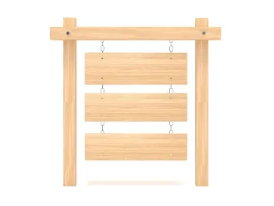 wooden signboard 3D model