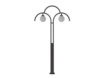 Irises light pole Low-poly 3D model