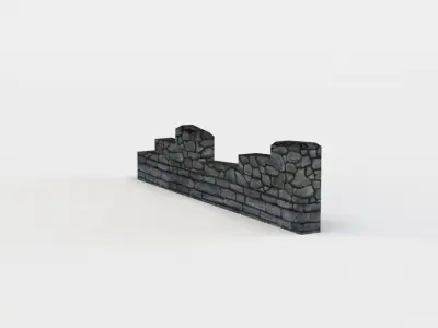 Damaged wall Low-poly 3D model