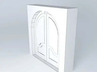 Luxury wooden doors Free 3D model