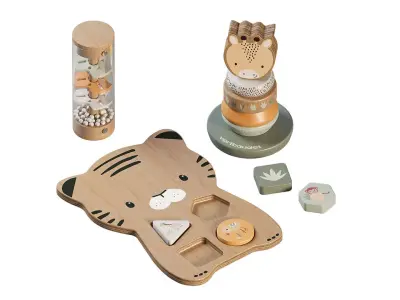 Vertbaudet Tanzania Playset With 3 Educational Toy 3D model