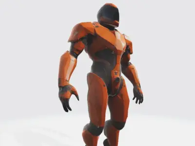 Lowpoly armored suit 3D model