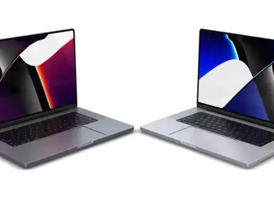 Apple MacBook Pro 16 inch 2021 Space Gray and Silver Low-poly 3D model