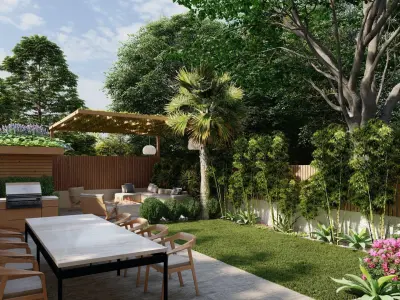 3D Exterior Scene 3D model design garden and landscape 3D model 7