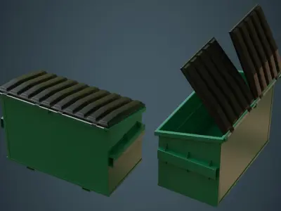 Dumpster 2A Low-poly 3D model