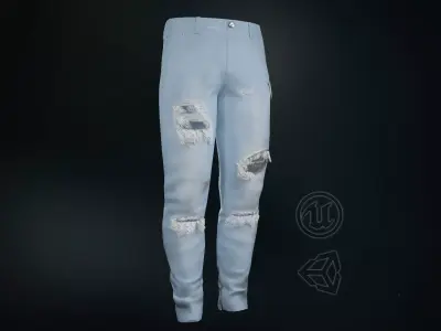 Ripped Jeans Low-poly 3D model