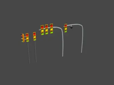 Road Assets Pack Low-poly 3D model