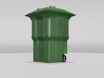 Plastic trash can 3D model