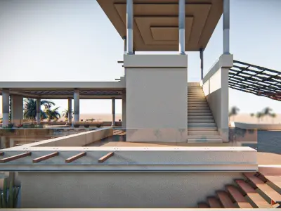 Desert House Low-poly 3D model