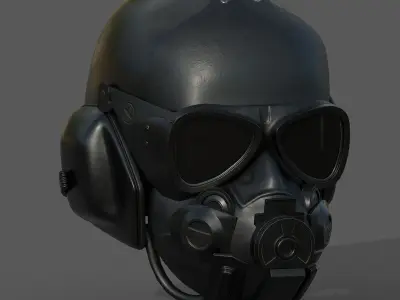 Gas mask helmet  human protection pollution fantasy scifi  Low-poly 3D model