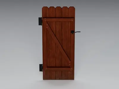 Fence Door Low-poly 3D model