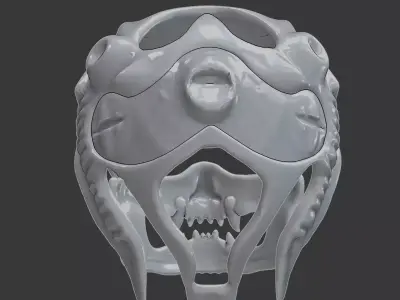 Sci Fi Biomechanical Helmet With Jaw Piece  3D print model