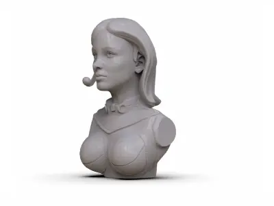 Sci Fi Girl Bust 3D print model