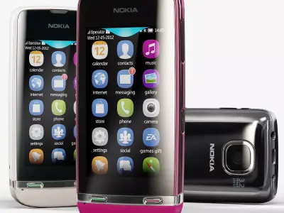 Nokia Asha 311 Low-poly 3D model