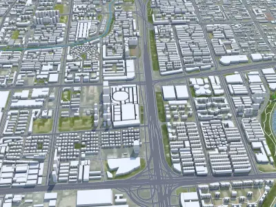 Zhengzhou Henan China 150km Low-poly 3D model