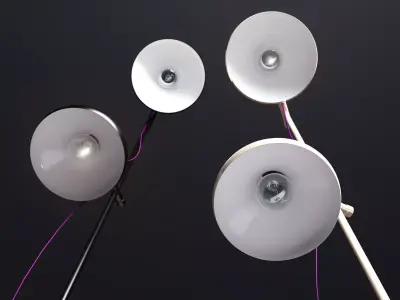 Duo floor lamp with two lamps 3D model