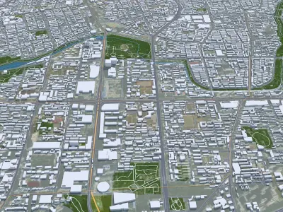 Shenyang Liaoning China 50km AI Low-poly 3D model