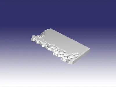 tombstone with rose and cross17 3D model