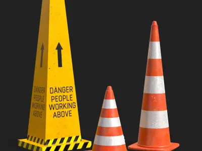 Street Asset Set 01 Low-poly 3D model