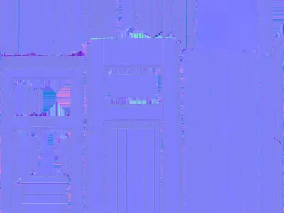 Front Door with Blue Paint 3D model