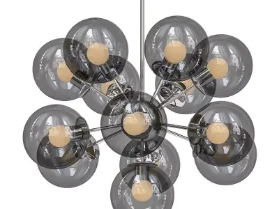 LOGAM modern chandelier with glass globes 3D model