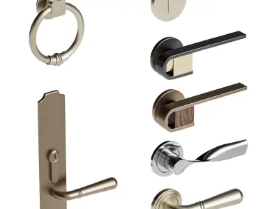 Set Classic Door 09 3D model