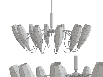 Lucio Chandelier low poly 3d model Low-poly 3D model
