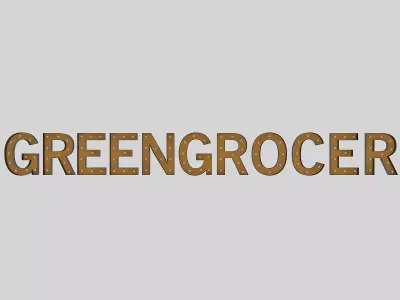 Green Gracor Sign With Bulb 3D model