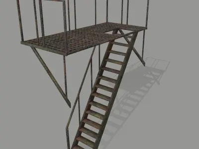 Fire Escape Low-poly 3D model