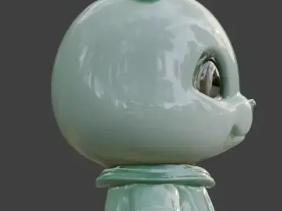 Stylized Jade Bunny 3D Character V03 Low-poly 3D model