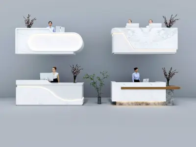 Front Desk Bar Modern Cashier 3D model