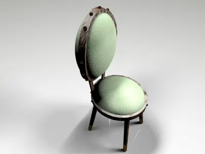 slim tiffany green stool in tea room light 3D model