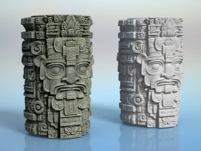 High poly Mayan Columns - 240412 3D model