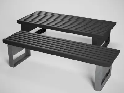 Block bench 3D model