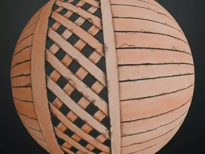 Imperial Geometric Wood Inlay PBR Seamless Texture