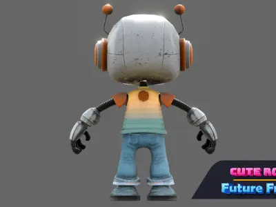 Cute Robot 01 Future Friends Low-poly 3D model