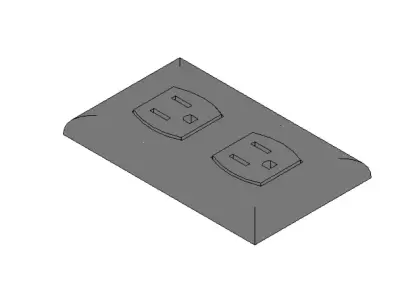 TOMACORRIENTE wall outlet with two outlets 3D model
