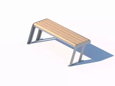 Minimalist Outdoor Bench Design 3D model
