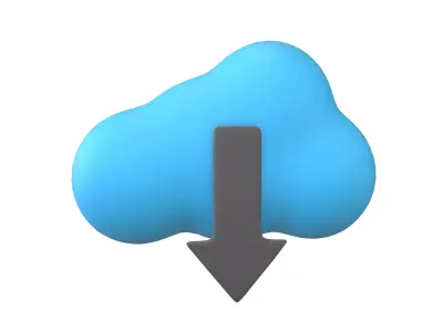 Cloud Download Icon v1 001 Low-poly 3D model