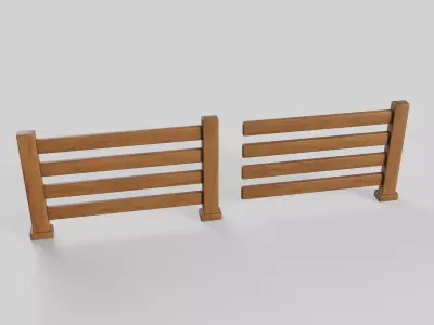 Cartoon Fence 13 Low-poly 3D model