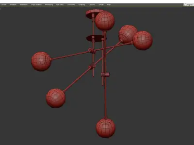 Contemporary Equipoise Ceiling Pendant Ligh Low-poly 3D model