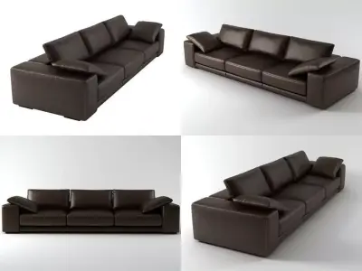 Piazza four different leather sofas 3D model