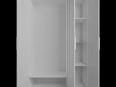 Ikea BRIMNES wardrobe with 3 doors 3D model