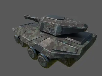 SCI FI TANK 3 Low-poly 3D model