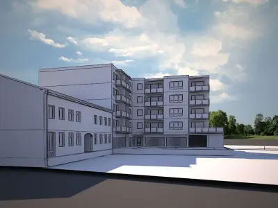 CORNER MULTI-FAMILY BUILDING  3D model