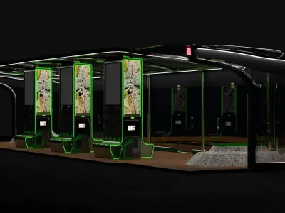 Bus Stop Shelter 3D model
