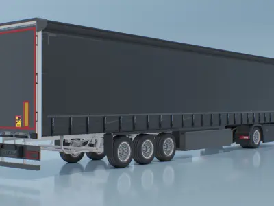  Heavy Duty Electric Tractor With Cargo Trailer Black Rigged for Maya 