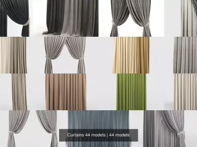 Curtains 44 models 3D Model Pack