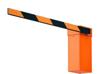 Orange automatic barrier 3D model